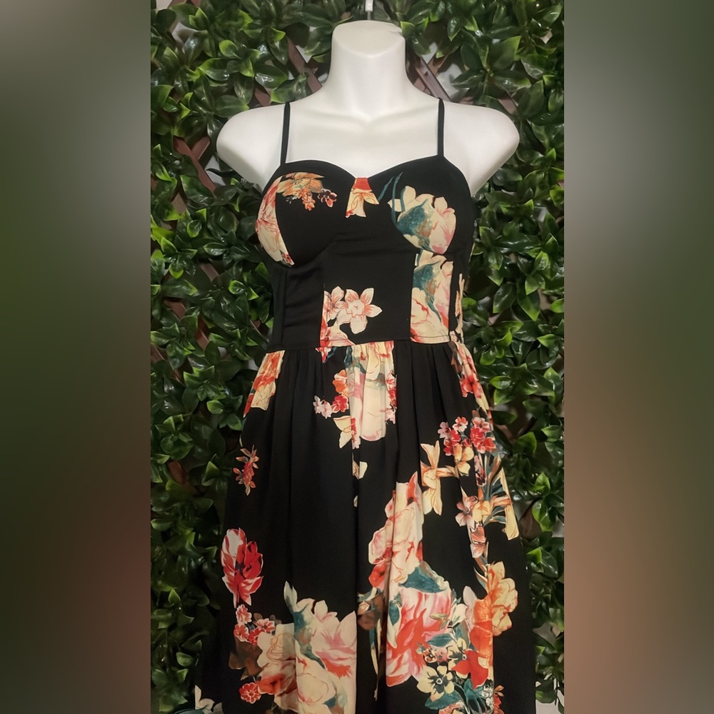 Black flower dress